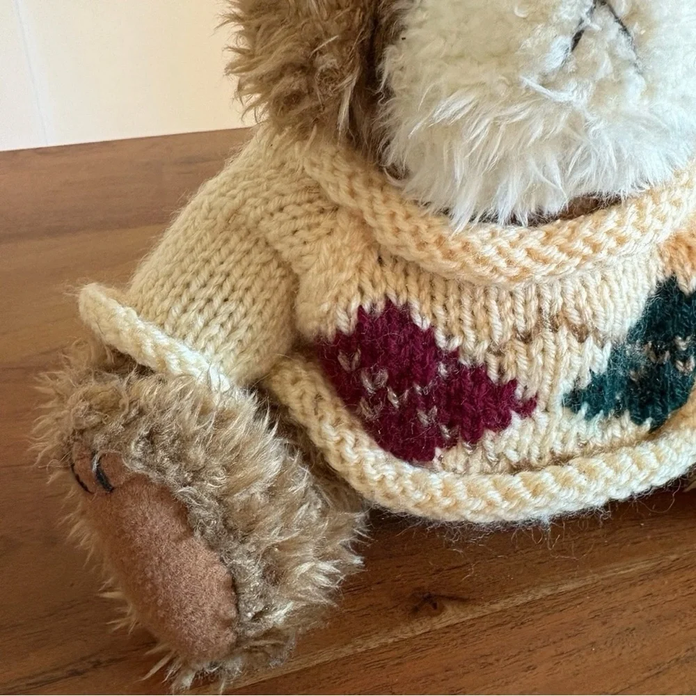 Brass Button Pickford Bears AUGIE Dog Gold Argyle Sweater Bear of Friendship